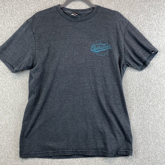Quicksilver short sleeve gray tee Born from the Sea teal graphic L surfer skater - Picture 1 of 9